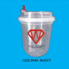 12oz cup injek datar logo 1 warna plus tutup