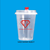 14oz cup injek datar logo 1 warna plus tutup