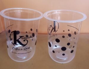 14oz cup pp oval logo 1 warna tanpa tutup - Gambar 3