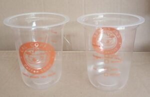 12oz cup pp oval logo 1 warna tanpa tutup - Gambar 3