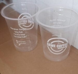 14oz cup pp datar logo 1 warna tanpa tutup - Gambar 3