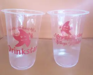 18oz cup pp oval logo 1 warna tanpa tutup - Gambar 2