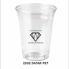 22oz cup pet plus tutup logo satu warna