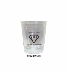 14oz cup pp datar logo 1 warna tanpa tutup