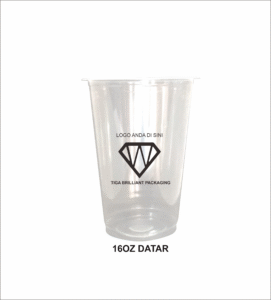 16oz cup pp datar logo 1 warna tanpa tutup
