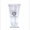18oz slim cup pp datar logo 1 warna tanpa tutup