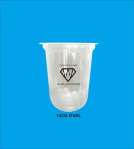 14oz cup pp oval logo 1 warna tanpa tutup