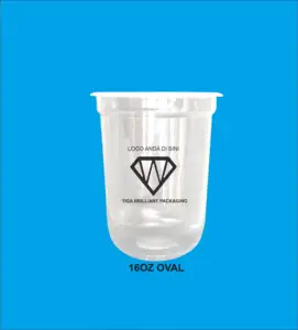 16oz cup pp oval logo 1 warna tanpa tutup