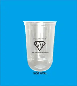 18oz cup pp oval logo 1 warna tanpa tutup