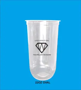 22oz cup pp oval logo 1 warna tanpa tutup
