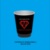 Paper cup Double wall 8oz black plus tutup dan logo 1 warna