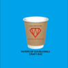 Paper cup Double wall 8oz kraft plus tutup dan logo 1 warna coklat