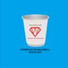 Paper cup Double wall 8oz white plus tutup dan logo 1 warna